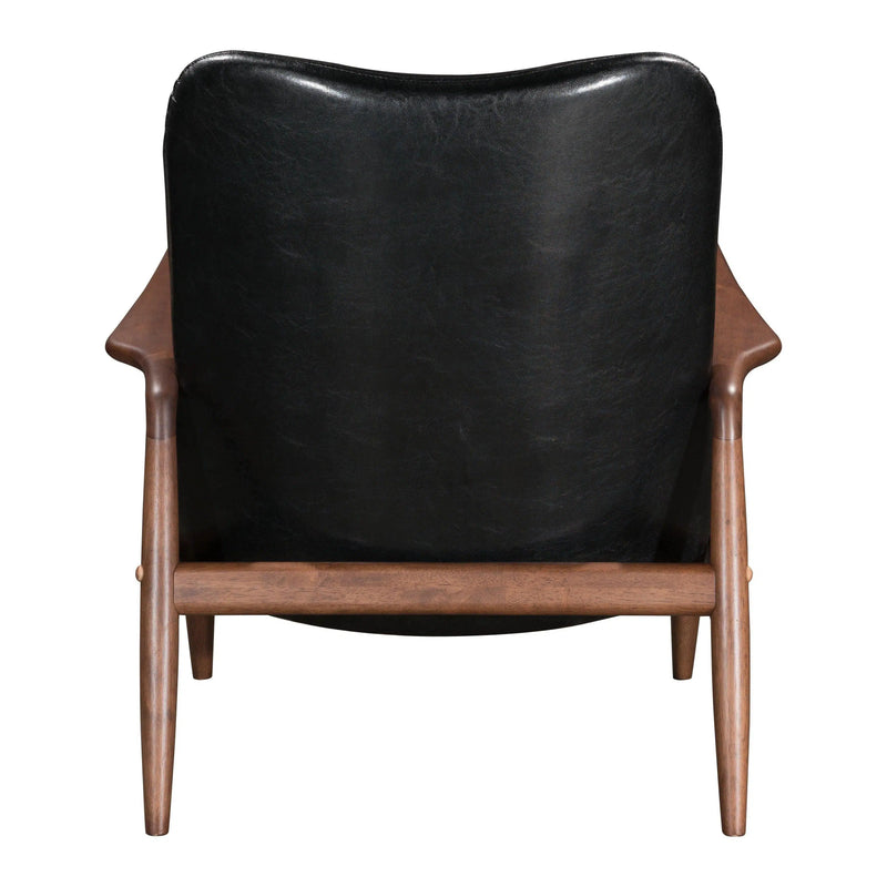 Bully Lounge Chair & Ottoman Black Ottomans LOOMLAN By Zuo Modern