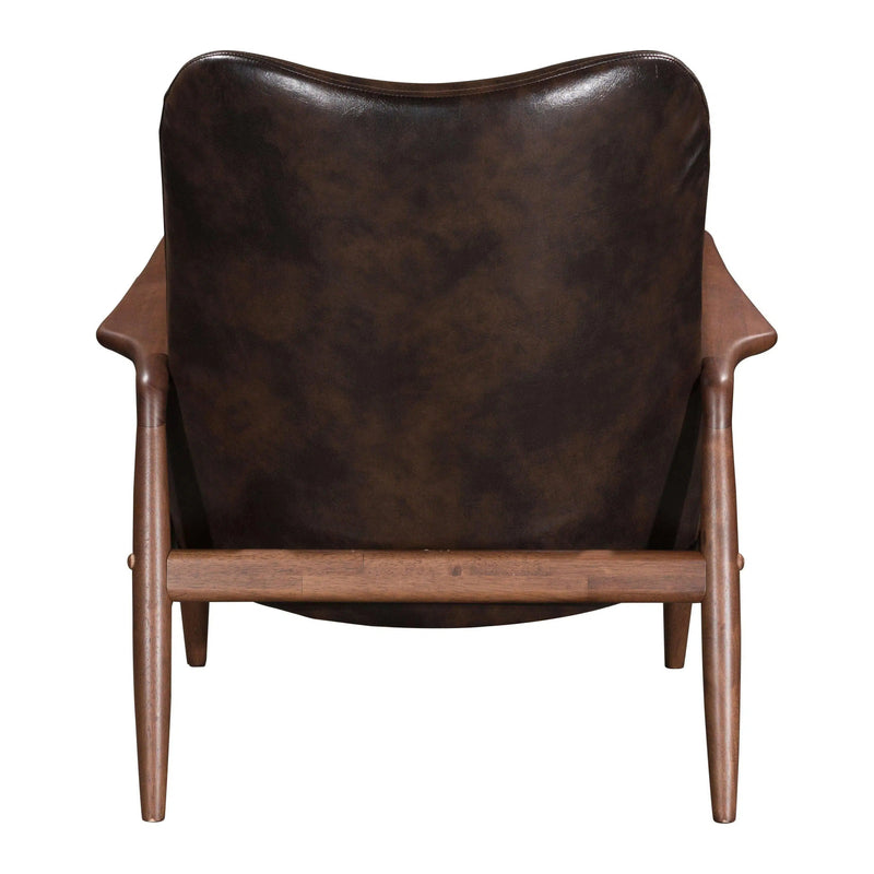 Bully Lounge Chair & Ottoman Brown Ottomans LOOMLAN By Zuo Modern