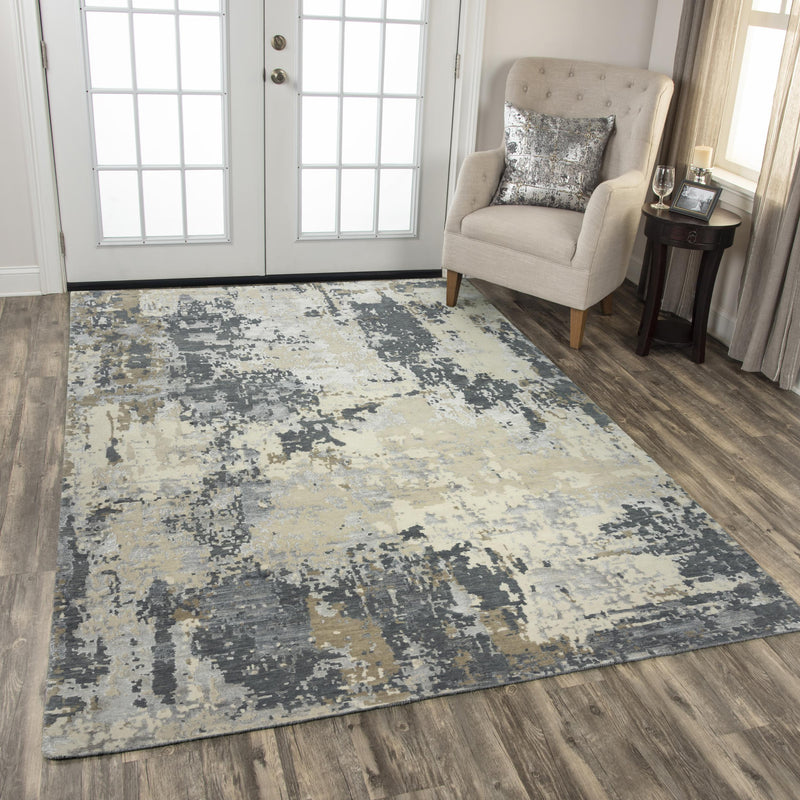 Bunn Abstract Ivory Large Area Rugs For Living Room Area Rugs LOOMLAN By LOOMLAN