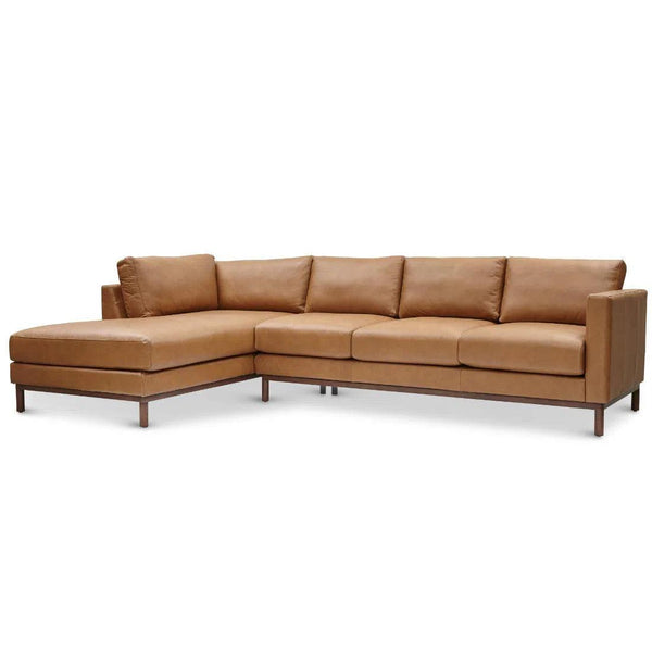 Burbank Large Leather Left Facing Sectional Sofa Sectionals LOOMLAN By One For Victory