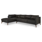 Burbank Large Leather Left Facing Sectional Sofa Sectionals LOOMLAN By One For Victory