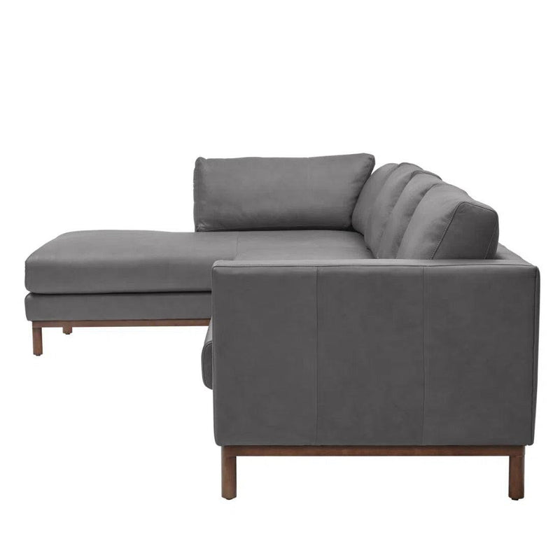 Burbank Large Leather Left Facing Sectional Sofa Sectionals LOOMLAN By One For Victory