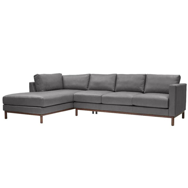 Burbank Large Leather Left Facing Sectional Sofa Sectionals LOOMLAN By One For Victory