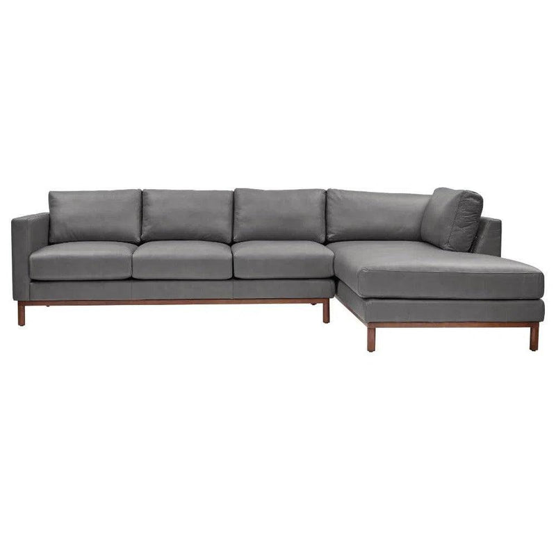 Burbank Large Leather Right Facing Sectional Sofa Sectionals LOOMLAN By One For Victory