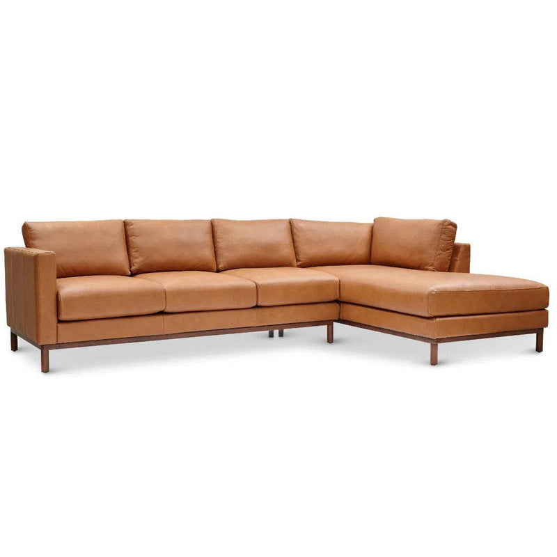 Burbank Large Leather Right Facing Sectional Sofa Sectionals LOOMLAN By One For Victory