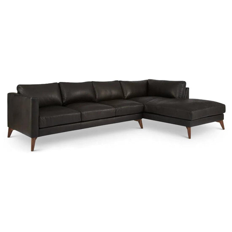 Burbank Large Leather Right Facing Sectional Sofa Sectionals LOOMLAN By One For Victory