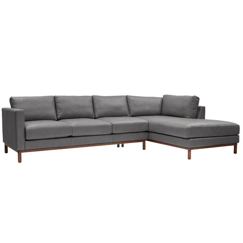 Burbank Large Leather Right Facing Sectional Sofa Sectionals LOOMLAN By One For Victory