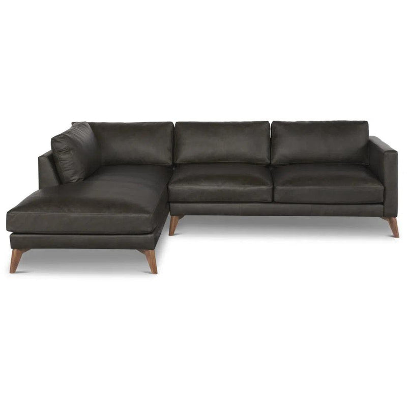 Burbank Small Leather Left Facing Sectional Sofa Sectionals LOOMLAN By One For Victory