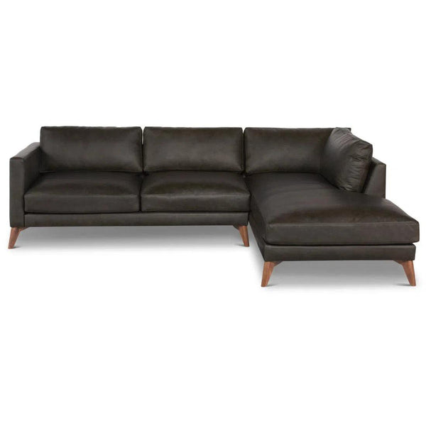 Burbank Small Leather Right Facing Sectional Sofa Sectionals LOOMLAN By One For Victory