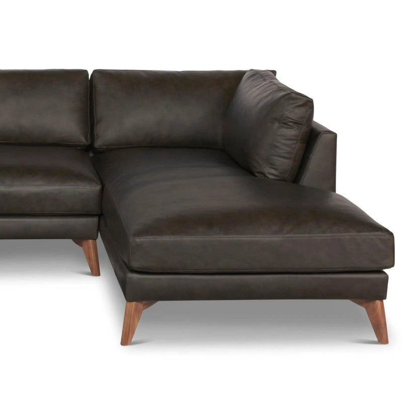 Burbank Small Leather Right Facing Sectional Sofa Sectionals LOOMLAN By One For Victory