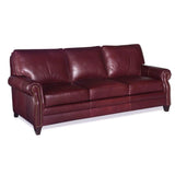 Burgundy Leather Sofa 3 Seater Leather Couch American (Colonial Red Grade)