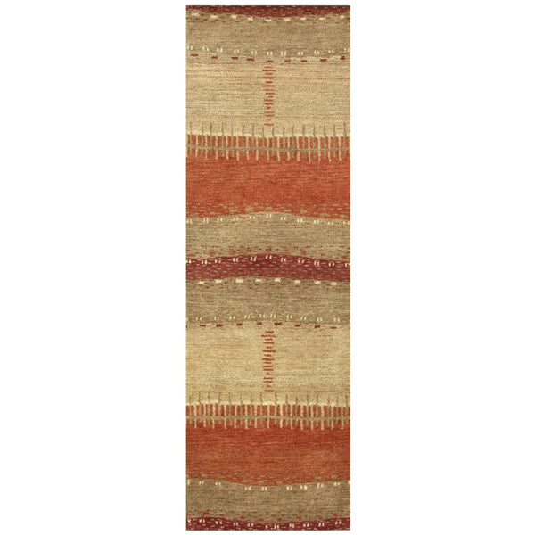 Burh Wool Red Hallway Kitchen Runner Rug Area Rugs LOOMLAN By LOOMLAN