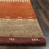 Burh Wool Red Hallway Kitchen Runner Rug Area Rugs LOOMLAN By LOOMLAN