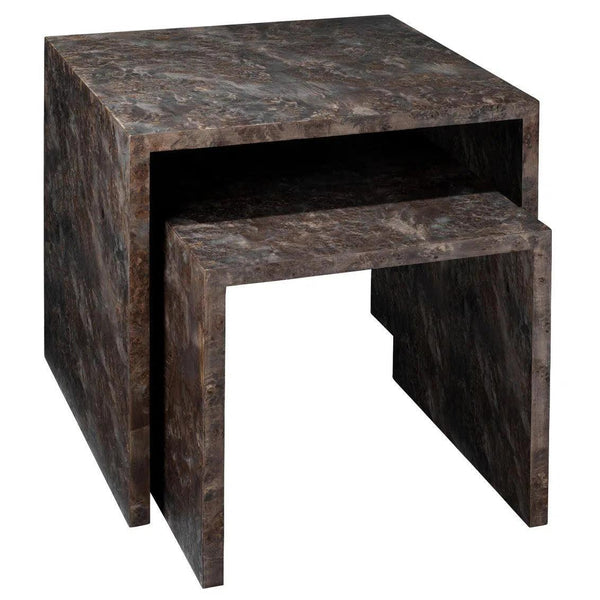 Burl Wood Brown Bedford Nesting Tables (Set of 2) Side Tables LOOMLAN By Jamie Young