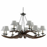 Burnt Wood Antique Galvanize Whitlow Chandelier Chandeliers LOOMLAN By Currey & Co