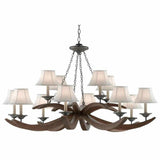 Burnt Wood Antique Galvanize Whitlow Chandelier Chandeliers LOOMLAN By Currey & Co