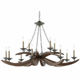 Burnt Wood Antique Galvanize Whitlow Chandelier Chandeliers LOOMLAN By Currey & Co