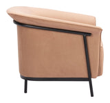 Burry Steel Tan Accent Arm Chair Club Chairs LOOMLAN By Zuo Modern