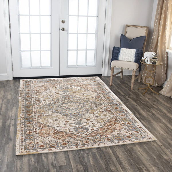 Bury Medallion Ivory/ Multi Large Area Rugs For Living Room Area Rugs LOOMLAN By LOOMLAN