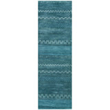 Bush Wool Blue Hallway Kitchen Runner Rug Area Rugs LOOMLAN By LOOMLAN