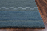 Bush Wool Blue Hallway Kitchen Runner Rug Area Rugs LOOMLAN By LOOMLAN