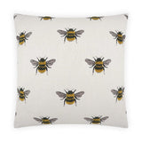 Busy Bee White Throw Pillow With Insert Throw Pillows LOOMLAN By D.V. Kap