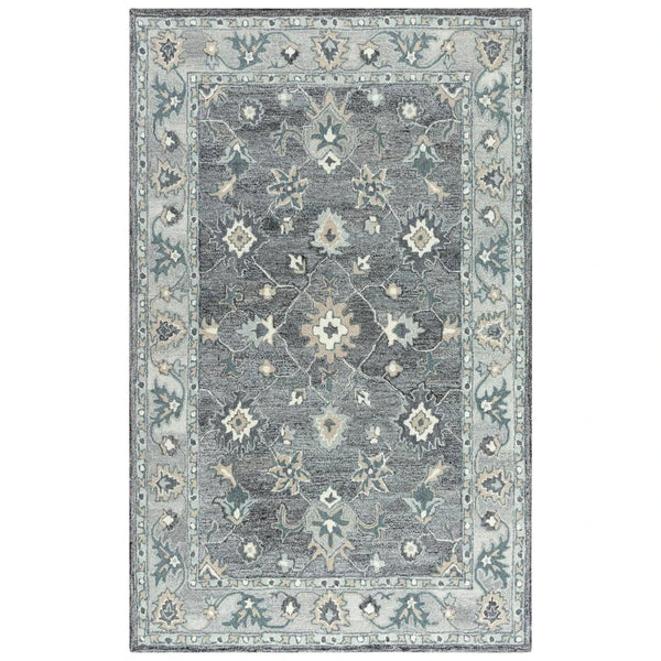 Butu Floral Medallion Gray Area Rugs For Living Room Area Rugs LOOMLAN By LOOMLAN