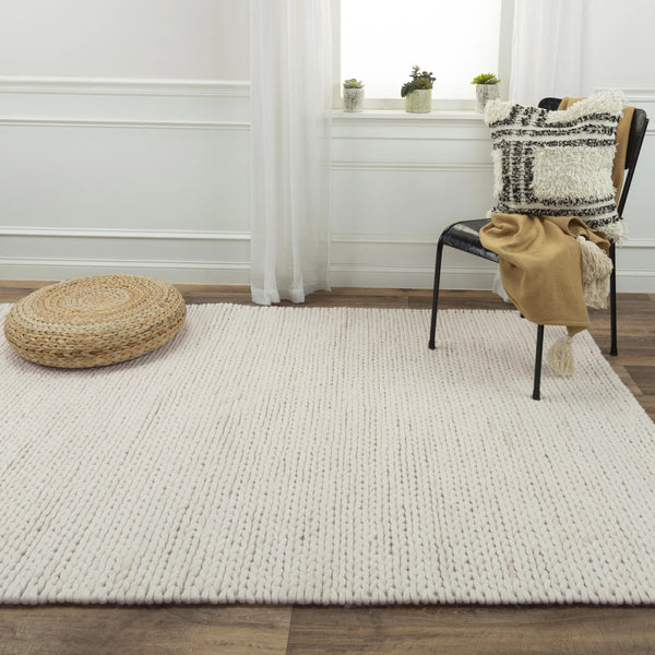 Byas Solid Beige Living Room Rug Area Rugs LOOMLAN By LOOMLAN