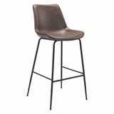 Byron Bar Chair Brown Bar Stools LOOMLAN By Zuo Modern