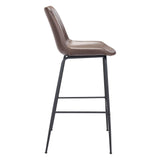 Byron Bar Chair Brown Bar Stools LOOMLAN By Zuo Modern