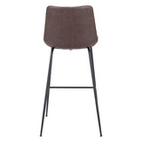 Byron Bar Chair Brown Bar Stools LOOMLAN By Zuo Modern