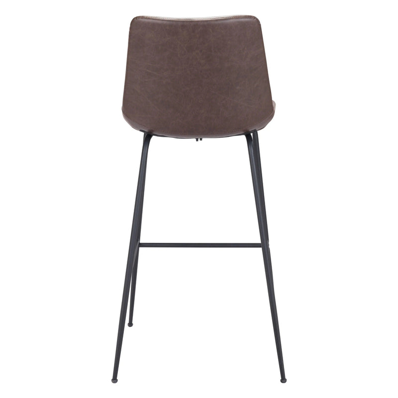 Byron Bar Chair Brown Bar Stools LOOMLAN By Zuo Modern