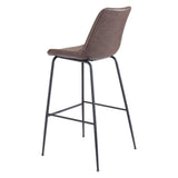 Byron Bar Chair Brown Bar Stools LOOMLAN By Zuo Modern