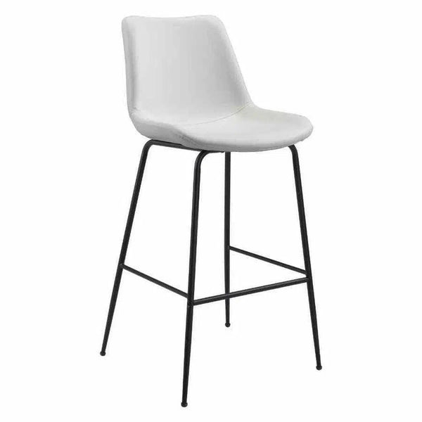 Byron Bar Chair White Bar Stools LOOMLAN By Zuo Modern