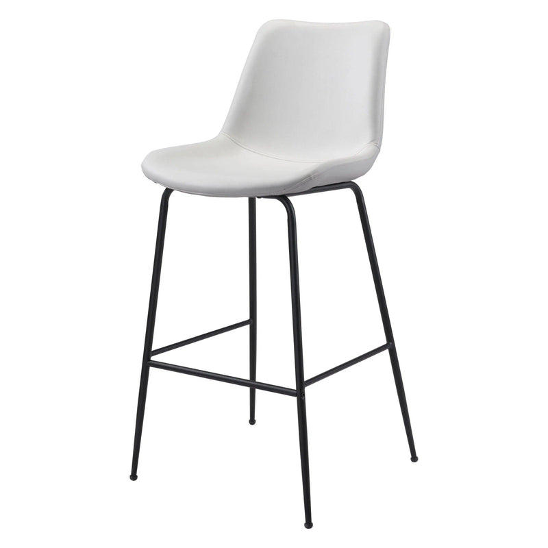 Byron Bar Chair White Bar Stools LOOMLAN By Zuo Modern