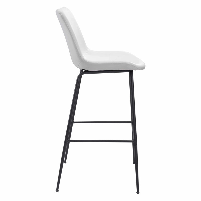 Byron Bar Chair White Bar Stools LOOMLAN By Zuo Modern