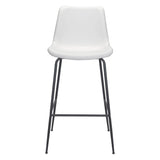 Byron Bar Chair White Bar Stools LOOMLAN By Zuo Modern