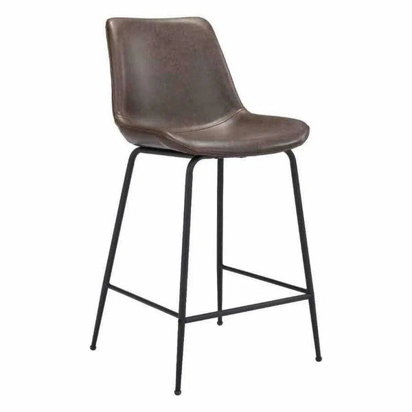 Byron Counter Chair Brown Counter Stools LOOMLAN By Zuo Modern