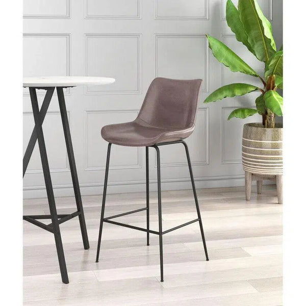 Byron Counter Chair Brown Counter Stools LOOMLAN By Zuo Modern