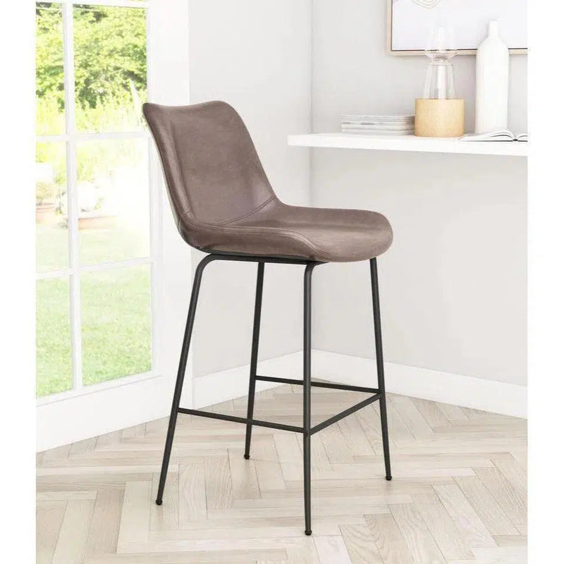 Byron Counter Chair Brown Counter Stools LOOMLAN By Zuo Modern