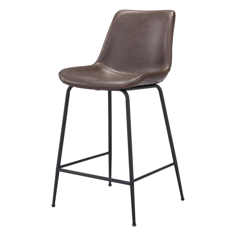 Byron Counter Chair Brown Counter Stools LOOMLAN By Zuo Modern