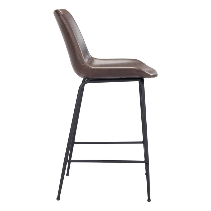 Byron Counter Chair Brown Counter Stools LOOMLAN By Zuo Modern