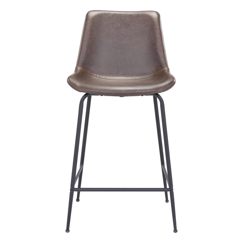 Byron Counter Chair Brown Counter Stools LOOMLAN By Zuo Modern