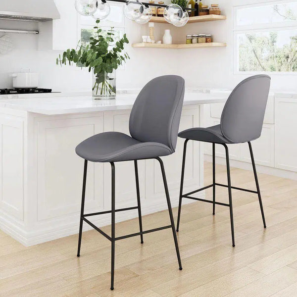 Byron Counter Chair Gray Counter Stools LOOMLAN By Zuo Modern