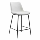 Byron Counter Chair White Counter Stools LOOMLAN By Zuo Modern