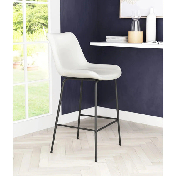 Byron Counter Chair White Counter Stools LOOMLAN By Zuo Modern