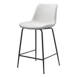 Byron Counter Chair White Counter Stools LOOMLAN By Zuo Modern