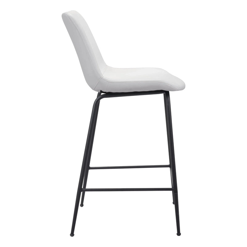 Byron Counter Chair White Counter Stools LOOMLAN By Zuo Modern