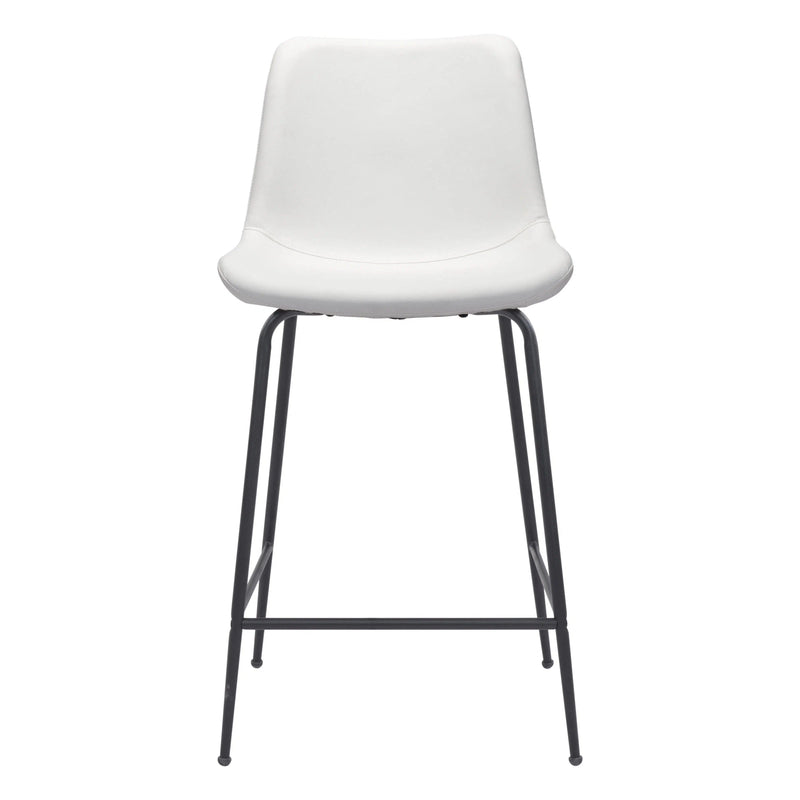 Byron Counter Chair White Counter Stools LOOMLAN By Zuo Modern