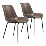 Byron Leather Upholstered Armless Dining Chair (Set Of 2)